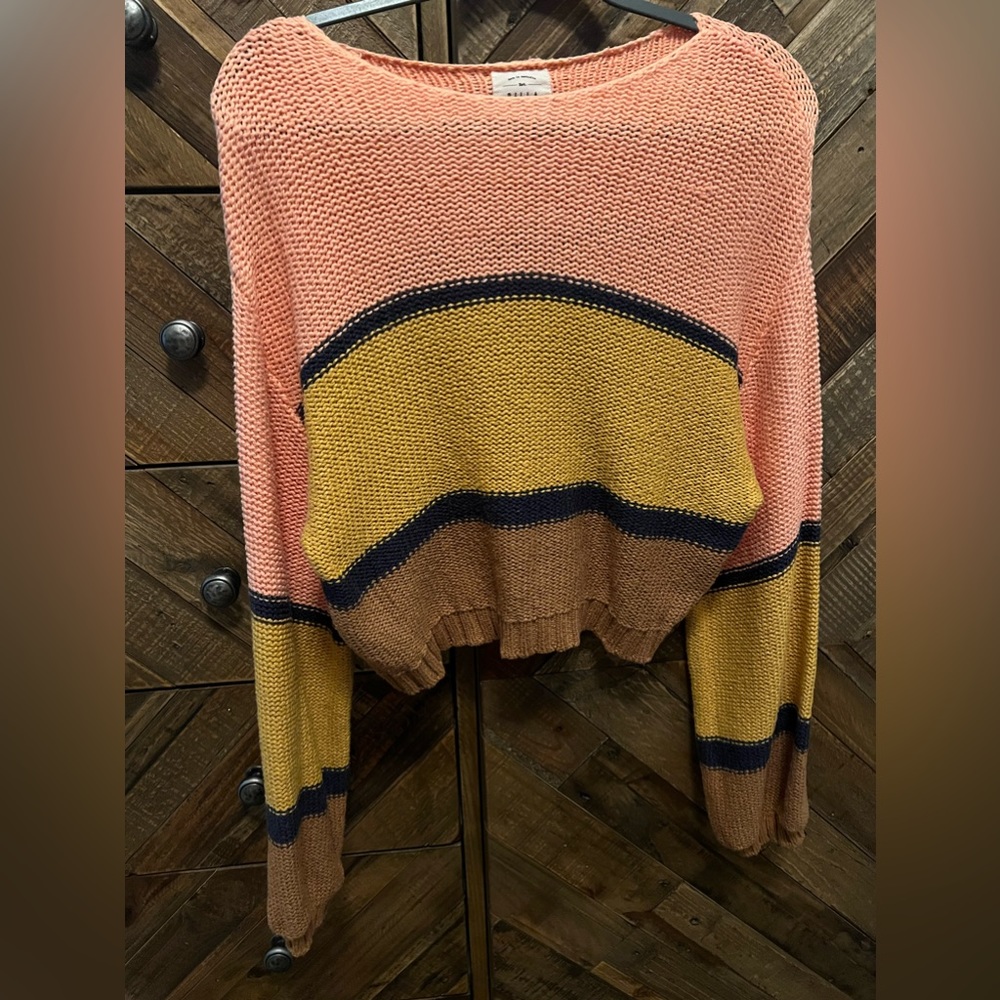 Billabong Colorblock Cropped Summer Sweater
